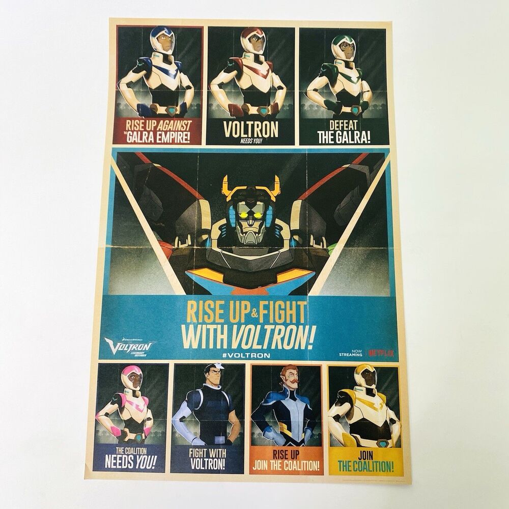 Rise up & Fight with Voltron Legendary Defender Promo Poster Netfix Dreamworks